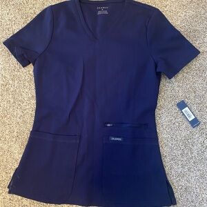 Jaanuu Women's Navy Blue V-Neck Top